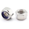 50pcs M5 Hex Lock Nuts Nylon Lock Nuts Height 5mm Hex Width 8mm 403 Stainless Steel Nylon Insert Self Locking