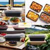 CHEF ROYALE 5pcs x 16oz Rectangular Black Base Meal Prep Containers - BPA Free Storage with Airtight Lids-Microwave, Dishwasher Safe-Stackable Lunch Boxes - Reusable