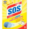 S.O.S-10002 , Steel Wool Soap Pads, 10 Ct