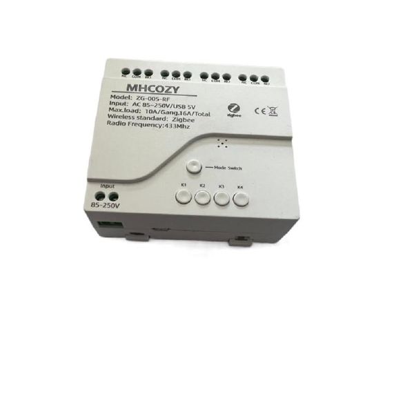 MHCOZY 4 Channel 220V Smart ZigBee Wireless Dry Contact Relay Switch Module,Work with Alexa Google Home Tuya 2mqtt