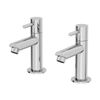 Modern Bathroom Pillar Sink Taps Basin Head Bath Tap Set Pair Twin Chrome