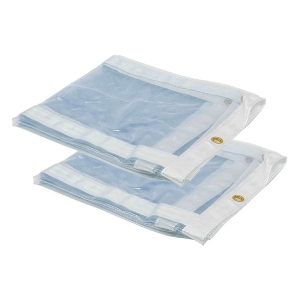 (2 Pack) 4' x 6' Clear Vinyl Tarp, 22 oz Vinyl