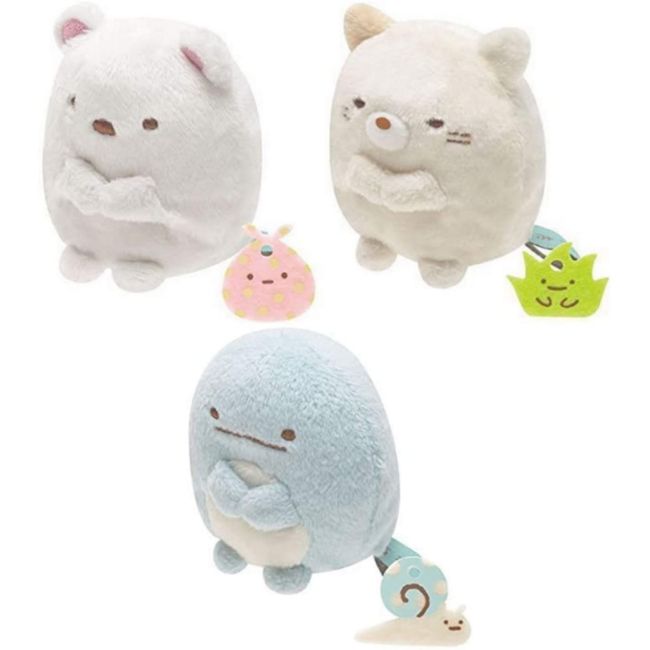 Sumikko Gurashi Tenori Plush 3 Types Set (Shirokuma Cat Tokage Figurine) Height 2.4 inches (6 cm)