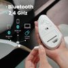 Perixx Perix PERIMICE-813W Ergonomic Mouse Multi Devices, 3 Devices Simultaneously, Bluetooth 2.4 G, Includes Wireless Carrying Bag, White