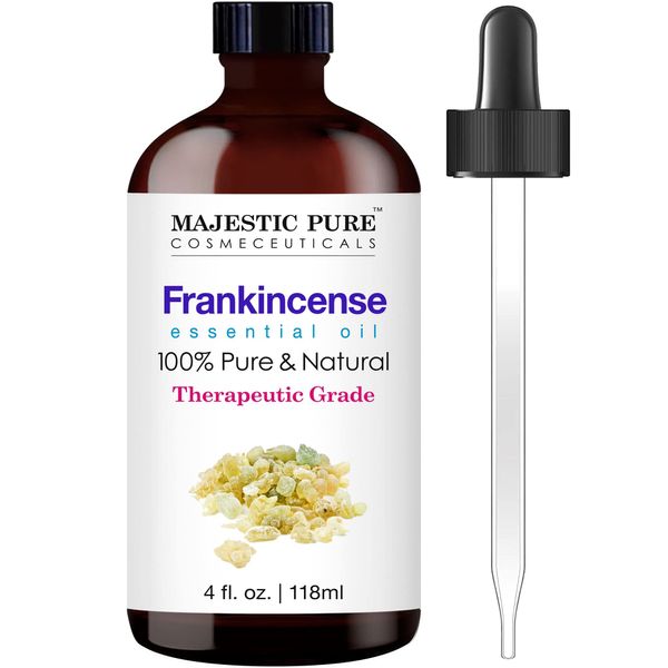 MAJESTIC PURE Frankincense Essential Oil, Therapeutic Grade, Pure and Natural Premium Quality Oil, 4 fl oz