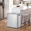 2×8 Gal Dual Trash Can Double Compartment Trash Garbage Can for Kitchen Silver
