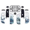 eXtremeRate The Great Wave Soft Touch Joy con Handheld Controller Housing (D-Pad Version) with Full Set Buttons, DIY Replacement Shell Case for Nintendo Switch Joycon & Switch OLED Joy con