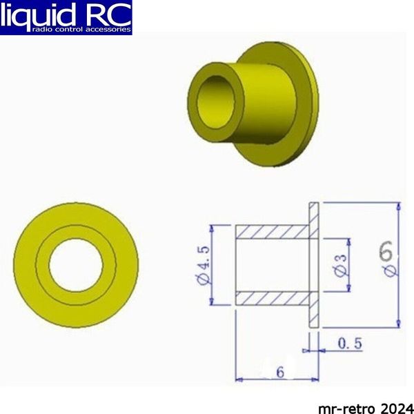 Hot Racing FP345E6 Stainless Steel Flange Pipe 3x4.5x6 mm