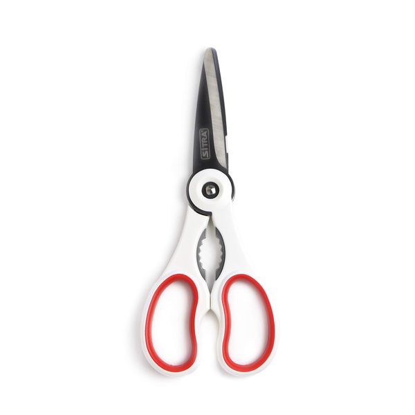 SiTRA Disassemblable Multifunctional Kitchen Scissors, Sleek Compact, Red