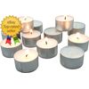 100 Pack Unscented 8 Hour Extended Burn Time Tea Light Candles, White, 100 Count