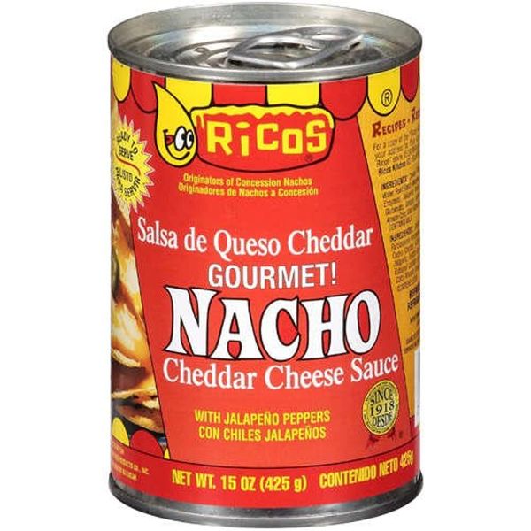 Rico's Cheese Sauce 15oz Can (Pack of 6) Choose Flavor Below (Gourmet Nacho Cheddar with Jalapeno Peppers)