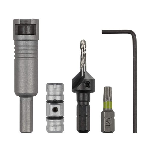 wolfcraft Flipbit Starter Set 5 Pcs. I 3082000 I Dual toolholder solution for drilling, countersinking and screwing