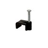On1shelf® Black Flat Cable Clips with Fixing Nail 14mm 50 Pieces