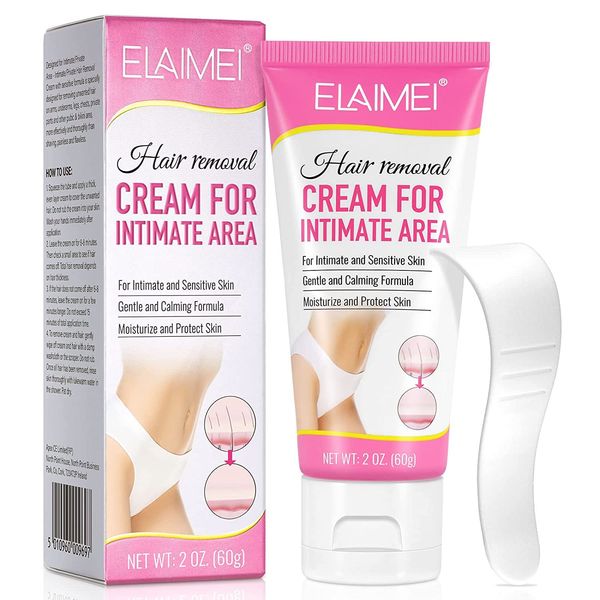 Intimate/Private Hair Removal Cream for Unwanted Hair in Leg, Underarms, Private Parts, Pubic & Bikini Area, Painless Flawless Depilatory Cream, Suitable for Women All Skin Types… (1)