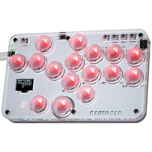 S16 Leverless Arcade Controller, Ultra Thin, Low Pro All Button Aquacon, High Response, For PC/Switch/PS4, PS3, RGB LED Light, DIY, Hot Swap Compatible, Continuous Fire Function, Japanese Instruction