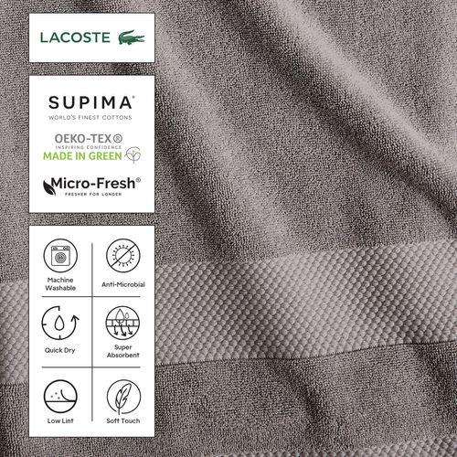 Lacoste Heritage Supima Cotton Wash Cloth, Formula One, 13" x 13"