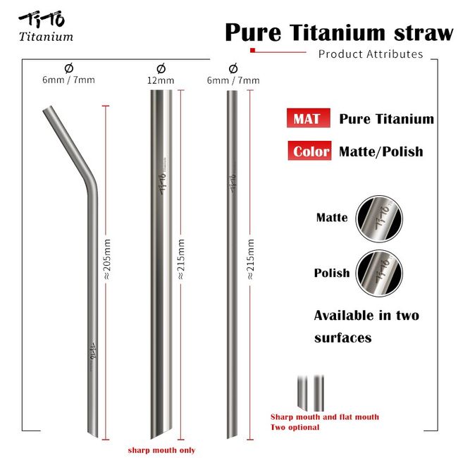 Reusable Metal Straw, Titanium Straws, Steel Straws, Tito Straw