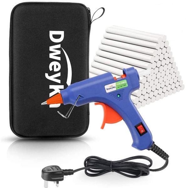 Hot Glue Gun, Dweyka 20W Mini Glue Gun with 75pcs Glue Sticks, High Temp Hot Melt Glue Gun with ON-Off Switch for DIY School Craft Projects, Home Quick Repairs, Festival Decoration