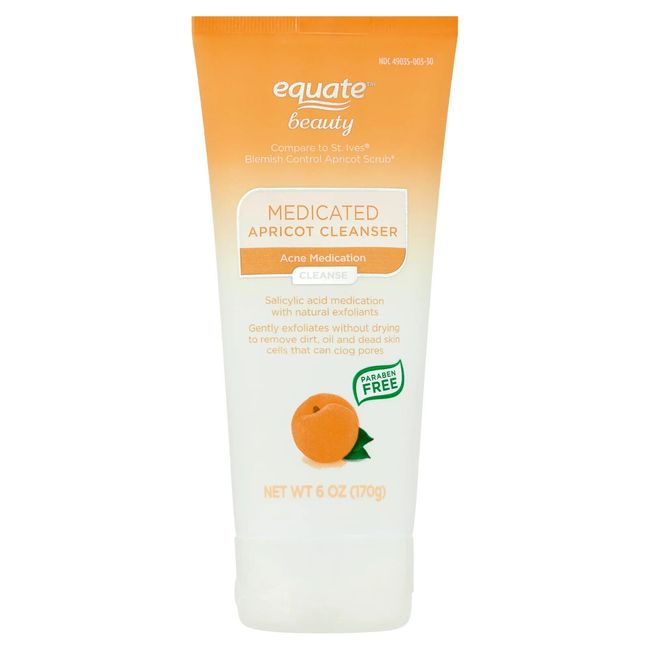 Equate Beauty Blemish Control Apricot Scrub Acne Medication, 6 oz