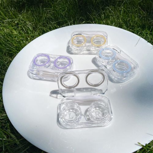 Othirls 4 PCS Contact Lens Cases, Colorful Contact Lens Container Holder, Outdoor Portable Mini Contact Lens Soak Storage Kit for Travel & Home