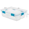 Sterilite 37 Qt Clear Plastic Home Storage Tote Bin with Secure Lids, (4 Pack)