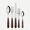 SABRE PARIS - 5-Piece Flatware Set For 1 - Tortoise Collection - Knives,...