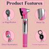 Fiber Optic Pink Mini Otoscope Ear Healthy Tool for Home use with Extra Replaceable LED Light