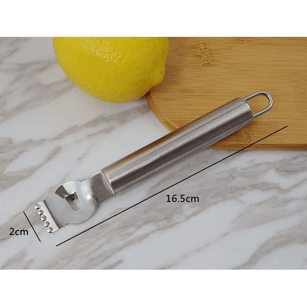 TIYOORTA Stainless Steel Lemon Zester Grater with Hole Citrus Orange Peeling Tool Fruit Peelers