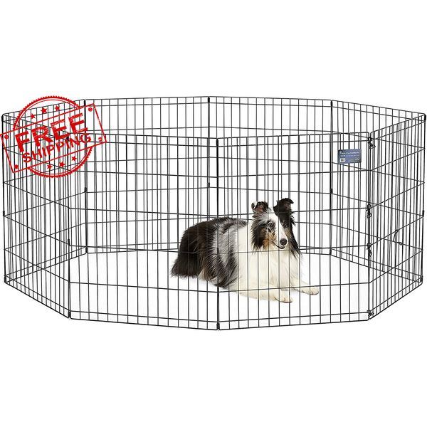 Midwest Homes for Pets Foldable Metal Dog Exercise Pen / Pet Playpen, 24'W X 30'