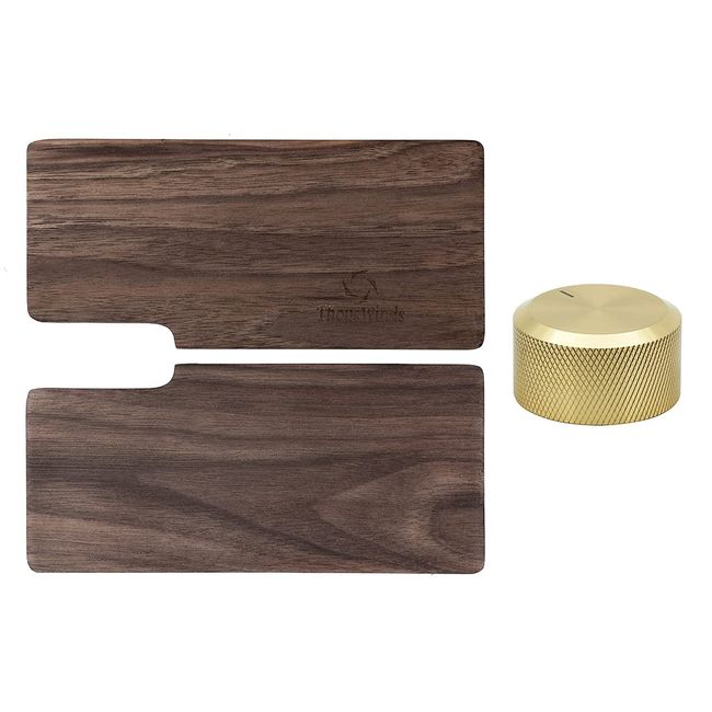 Thous Winds Kovea Cube Wood Sideboard Brass Knob 2 Side Plates 1 Brass Knob for Cobare Cube Outdoor Camping BBQ