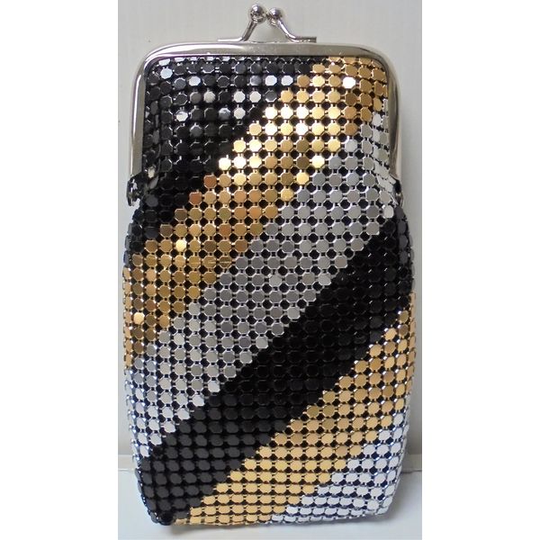 1 Eclipse 3 Tone Luxury Mesh Sequin Cigarette Case Fit 120's, Ball Clasp