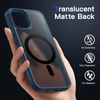 JETech Magnetic Case for iPhone 12/12 Pro 6.1 Inch Compatible with MagSafe, Translucent Matte Mobile Phone Case Back Thin Shockproof Protective Case (Blue)