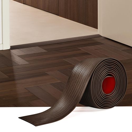Floor Transition Strip Self Adhesive 2 Inch Wide, 20 FT Non-Slip Waterproof Floor Cover Strips for Floor Gaps Tiles Carpet Threshold Transition, Easy Install(Black Walnut)