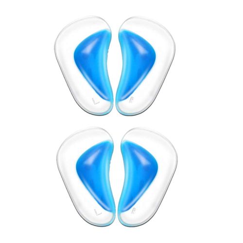 Arch Support Insoles for Flat Feet, Soft Gel Insole Pads Reusable Stick on Shoe Inserts Adhesive Arch Cushions for Plantar Fasciitis Relieve Pressure and Feet Pain for Men and Women (2 Pair Blue)
