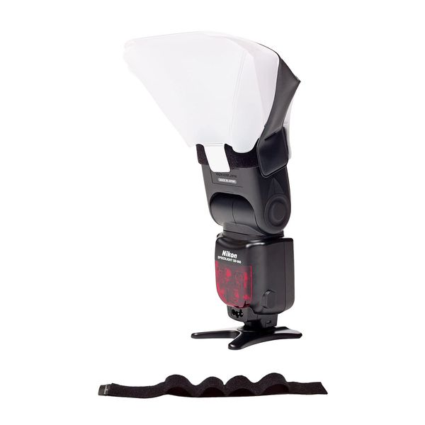 LumiQuest Ultrasoft Frosted Light Diffuser, Compact Light Modifier with UltraStrap Bundle, Universal Classic Design for External Camera Flashes, Black