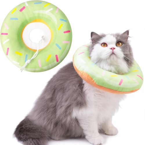 Hpetppy Cat Cone Collar Soft, Cat Recovery Collar for Wound Healing Cute Donut Adjustable Kittens Cones to Stop Licking Comfortable Lightweight Neck Elizabethan Collars for Cats Kittens After Surgery