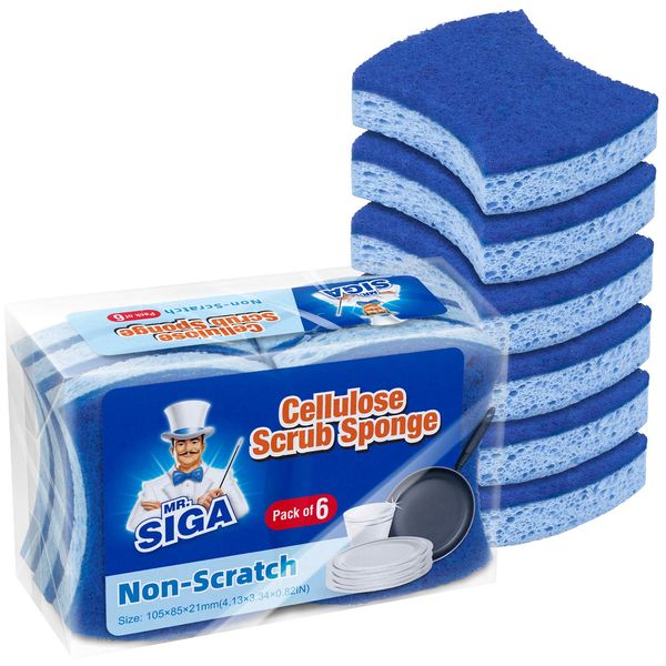 MR.SIGA Non-Scratch Kitchen Sponges Double Sided 12 Pack