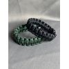 Solid Paracord 550 Bracelets - 2 Pack (M, Emerald Green and Black)