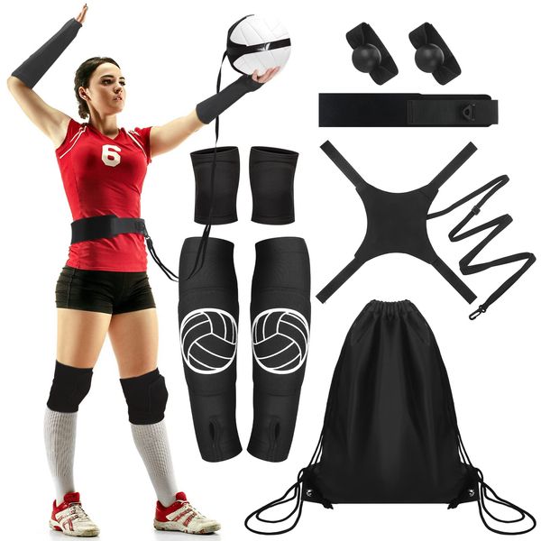 Sosation 5 Set Volleyball Training Equipment Aid Volleyball Gear Volleyball Knee Pads and Arm Sleeves Volleyball Spike Serving Trainer Accessories Volleyball Gifts for Teen Girls Women