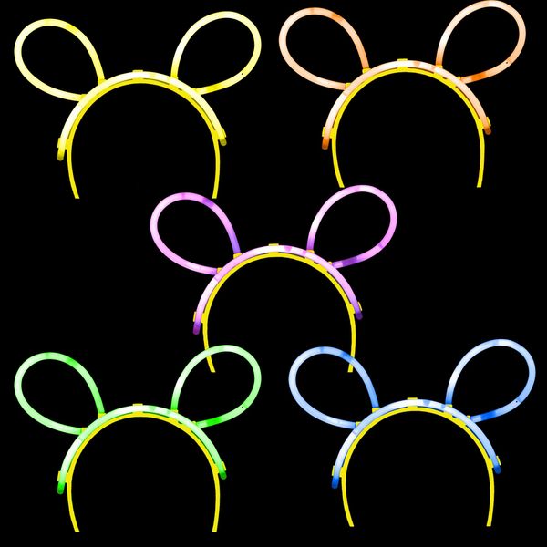 Glow in the Dark Bunny Ears (10, Mixed Colours)