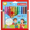 Fibre-Tip Pen with Cap-Ring - STABILO Cappi - Pack of 12 - Assorted Colours + 1 Cap-Ring