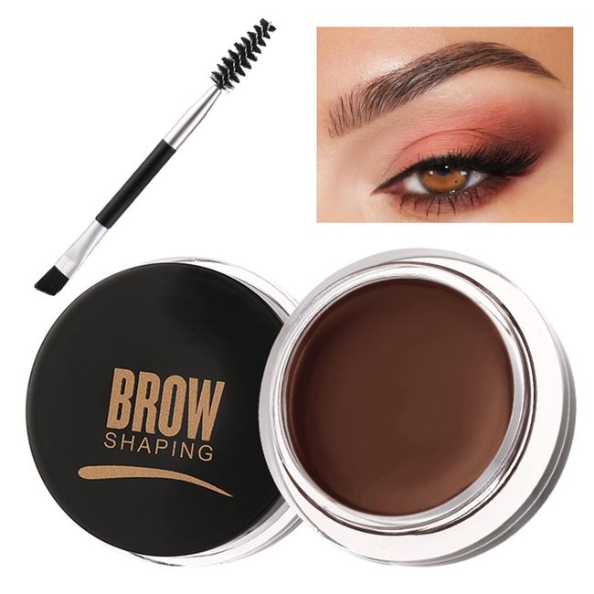 Eyebrow Wax Tinted Brow Gel, 2-In-1 Waterproof Styling Eyebrow Gel Eyebrow Pomade, Long Lasting Smudgeproof Quick Drying Non Greasy Brow Cream Lightweight Eyebrow Soap, With Brush (02 Brown)