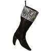Mini 8" High Heel Black Boot Stocking Christmas Holiday Ornament Gift