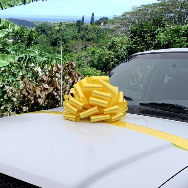 Large 16" Yellow Car Bow, Homecoming, Support Our Troops Decoration Easter Party