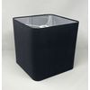 Black Velvet Brushed Silver Rounded Square Lampshade