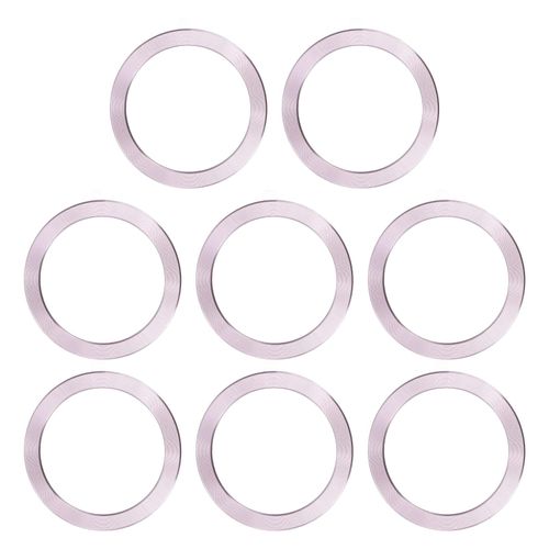 PATIKIL Universal CD Stripe Magnetic Adapter Ring, 8 Pcs Ultra-Thin Sticker Ring Adhesive Nickel-Iron Alloy for Phone Cases Holder Wireless Charging Car Mount Kit, Pink