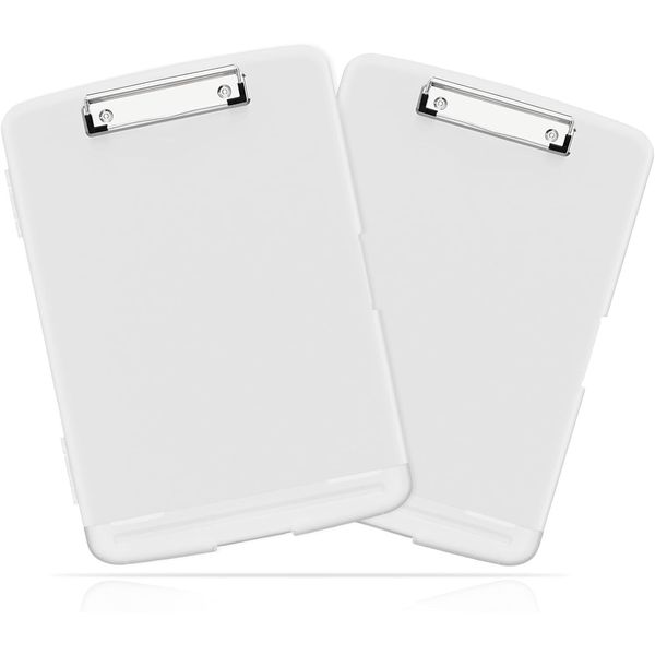 Hongri Plastic Clipboard with Storage Set of 2, Folder Nursing White