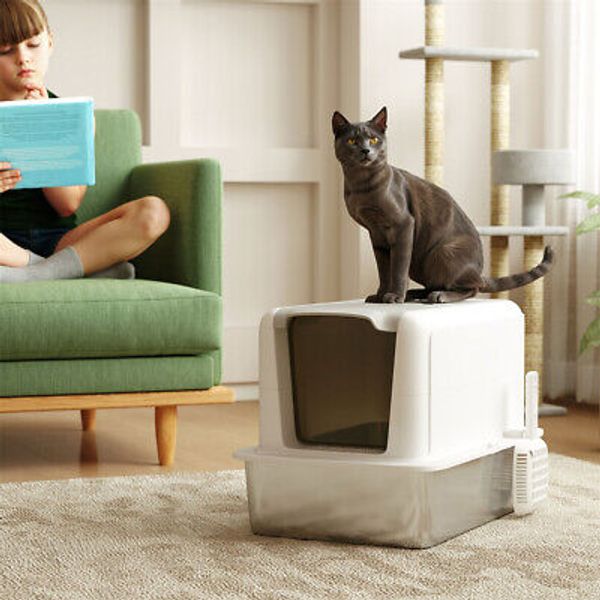 Cat Litter Box Hidden Enclosure Furniture Stylish Pet Space Saver