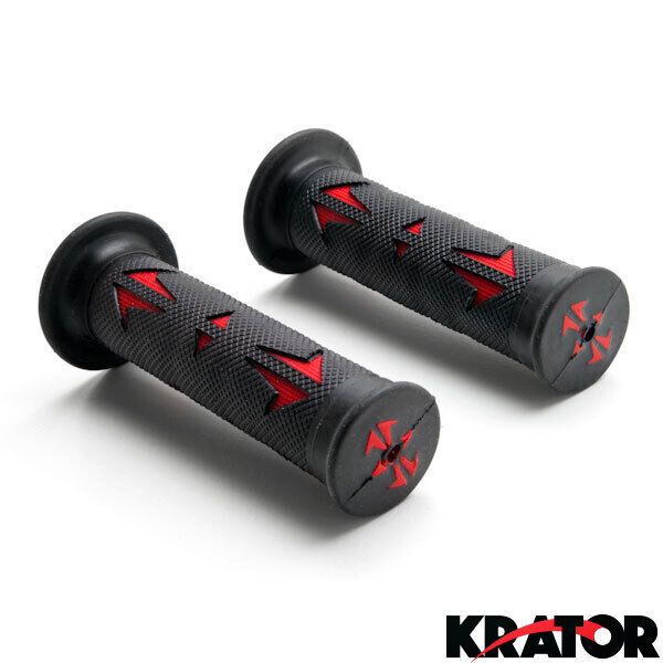 New Universal Replacement Pair Black & Red Hand Grip Set for 7/8" inch Handles