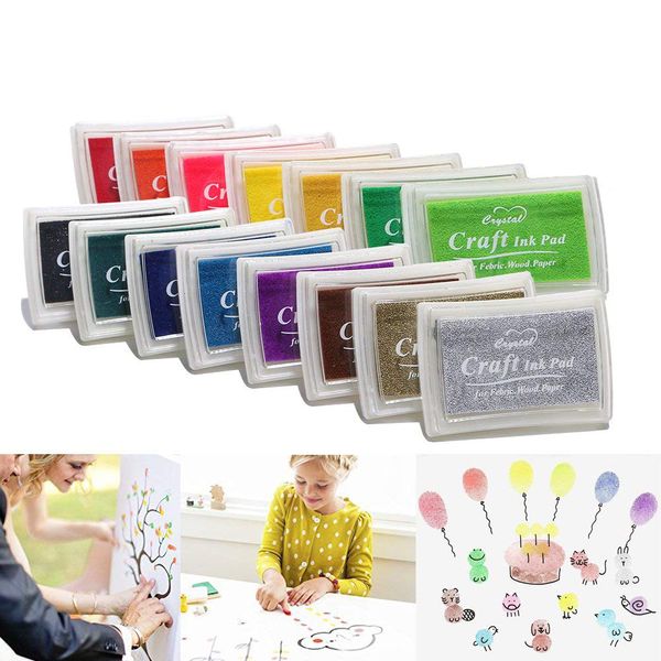 CCINEE 15 Colors Ink Pads - For Use with any Rubber Art/Craft Stamps